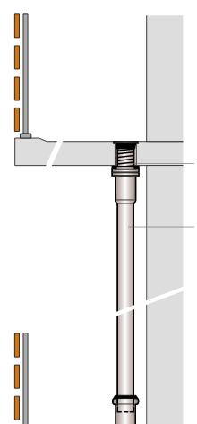 Esempio di applicazione Serie J sopra scarico balcone