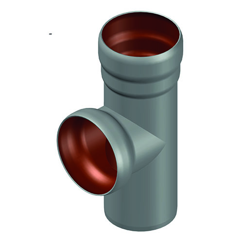 LORO-X WC Abzweig, mit Kurzmuffe, mit eingelegtem Dichtelement Nr. 933X, passend für Rohre ø 110 mm, aus Stahl, feuerverzinkt, nach DIN EN 1123 mit erhöhtem Qualitätsstandard, mit 2-Kammern-Steckmuffenverbindung, Baustoffklasse A1, formstabil, bruchfest, rückstausicher, langlebige Innenbeschichtung gemäß DIN EN ISO 2178 auf Basis einer 2K-Epoxid-Kombination, Farbton: Rotbraun, 87 Grad, DN 100