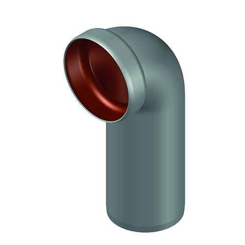 LORO-X WC Anschlussbogen, mit Kurzmuffe, aus Stahl, feuerverzinkt, nach DIN EN 1123 mit erhöhtem Qualitätsstandard, mit 2-Kammern-Steckmuffenverbindung, Baustoffklasse A1, formstabil, bruchfest, rückstausicher, langlebige Innenbeschichtung gemäß DIN EN ISO 2178 auf Basis einer 2K-Epoxid-Kombination, Farbton: Rotbraun, 90 Grad, DN 100