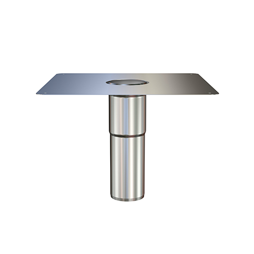 LORO-X Light Flachdachablauf-Unterteileinheit, aus Edelstahl, Auslauf senkrecht, mit Klebeflansch 400 x 400 mm, ohne Wärmedämmung DN 80 LX-LIGHT UNTERTEILEINH.EDELST.KLEBEFL.