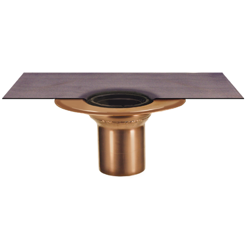 LORO-Balkondirektablauf Etageneinsatzeinheit, mit Anschlussmanschette aus Bitumen/EPDM-Verbund, Serie H, aus Kupfer, bestehend aus Etageneinsatz (für Aufbauhöhe 60 -120 mm), Anschlussmanschette, Klemmring mit Entwässerungsöffnungen, DN 70 LORO-Balkondirektablauf Etageneinsatzeinheit, mit Anschlussmanschette aus Bitumen/EPDM-Verbund, Serie H, aus Kupfer, bestehend aus Etageneinsatz (für Aufbauhöhe 60 -120 mm), Anschlussmanschette, Klemmring mit Entwässerungsöffnungen, DN 70