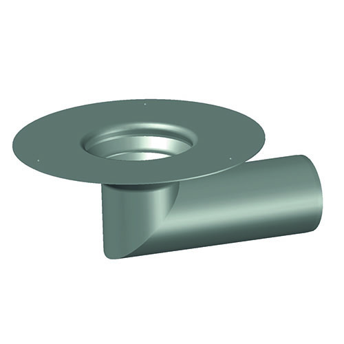 LORO-Dachablauftrichter, nach DIN EN 1253 mit erhöhtem Qualitätsstandard, aus Aluminium,  kunststoffbeschichtet, Auslauf 3 Grad, ohne Wärmedämmung, DN 100