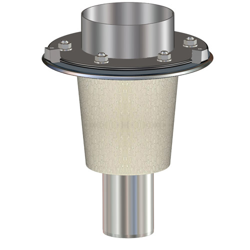LORO-DRAINJET Flachdach Grundeinheit für Druckströmung, nach DIN EN 1253 mit erhöhtem Qualitätsstandard, Wehrhöhe 55 mm, mit Klemmflansch, als Los- und Festflanschkonstruktion, aus Edelstahl, Auslauf senkrecht, mit Wärmedämmung, einteilig, bestehend aus Ablauftopf, Losflansch mit Stauelement, einschließlich Kompressionsdichtungen, DN 50 LORO-DRAINJET Flachdach Grundeinheit für Druckströmung, nach DIN EN 1253 mit erhöhtem Qualitätsstandard, Wehrhöhe 55 mm, mit Klemmflansch, als Los- und Festflanschkonstruktion, aus Edelstahl, Auslauf senkrecht, mit Wärmedämmung, einteilig, bestehend aus Ablauftopf, Losflansch mit Stauelement, einschließlich Kompressionsdichtungen, DN 50