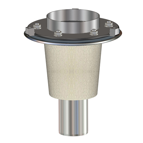 LORO-DRAINLET Flachdach Grundeinheit für Freispiegelströmung, nach DIN EN 1253 mit erhöhtem Qualitätsstandard, Wehrhöhe 35 mm, mit Klemmflansch, als Los- und Festflanschkonstruktion, aus Edelstahl, Auslauf senkrecht, mit Wärmedämmung, einteilig, bestehend aus Ablauftopf, Losflansch mit Stauelement, einschließlich Kompressionsdichtungen, DN 100 LORO-DRAINLET Flachdach Grundeinheit für Freispiegelströmung, nach DIN EN 1253 mit erhöhtem Qualitätsstandard, Wehrhöhe 35 mm, mit Klemmflansch, als Los- und Festflanschkonstruktion, aus Edelstahl, Auslauf senkrecht, mit Wärmedämmung, einteilig, bestehend aus Ablauftopf, Losflansch mit Stauelement, einschließlich Kompressionsdichtungen, DN 100