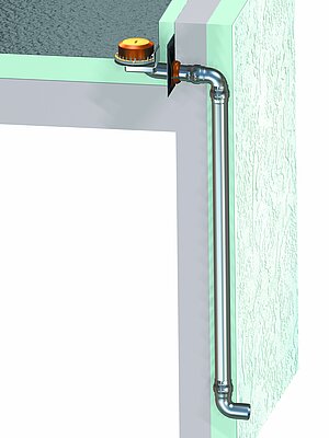 LORO-X Parapet drainage with siphonic flow behind facade