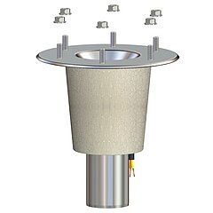 LORO-X 21983.070X LORO-DRAINJET drain body made of stainless steel with clamping flange with heat insulation and heating DN 70