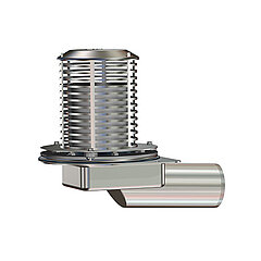 LORO-X 01491.100X Attica drain Emergency drainage lateral for with height variable weir according to specification DN 100 Specify weir height