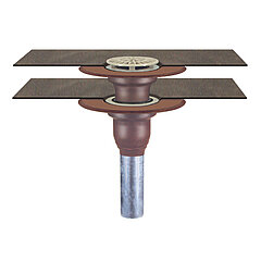 LORO-X 15281.050X balcony drain vertical two-piece without insulationDN 50