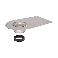 LORO-X 20461.070X surface-mounted element with edged adhesive flange variable 300 mm Series V-AK DN 70