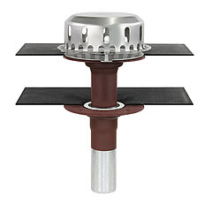 LORO-X 15285.070X flat roof drain two-part vertical without insulation DN 70