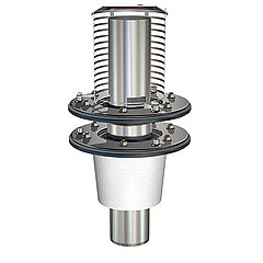LORO-X 41522.100X main drainage, two-part vertical with thermal insulation with retention pipe height as specified DN 100
