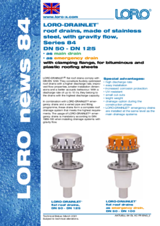 Series 84 LORO-X DRAINLET gravity drainage