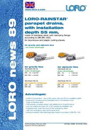 News Series 89 LORO-X RAINSTAR with installation depth 55 mm