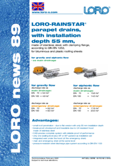 News Series 89 LORO-X RAINSTAR with installation depth 55 mm