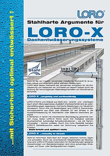 LORO-X Stahlharte Argumente für LORO-X Dachentwässerungssysteme 18.08.2008 – Titelseite (PDF)