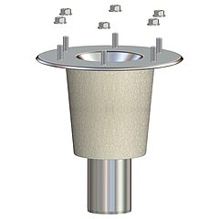 LORO-X 21982.070X LORO-DRAINJET drain body made of stainless steel with clamping flange with water insulation DN 70