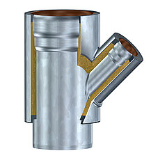 LORO-X 58325.EB0X LORO-Composite Pipe-Red. branches SILENT 45 degrees DN 125/50