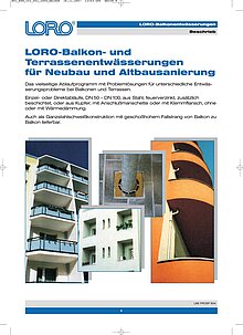 LORO-X Balkon- und Terrassenentwässerung 04.09.2008 – Titelseite (PDF)