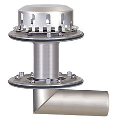 LORO-X 21524.070X LORO-DRAINLET drain in stainless steel with clamping flange, two-part, lateral, without heat insulation DN 70