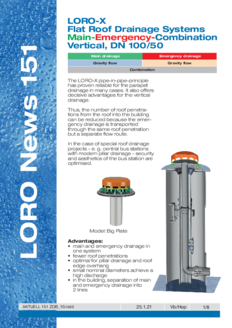 Series 151LORO-X Flachdachentwässerung HNK senkrecht DN 100/50