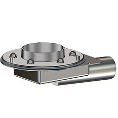 LORO-X 13910.050X LORO basic unit for parapet drain Distant emergency drainage 35 mm weir with clamping flange for bitumen/plastic DN 50