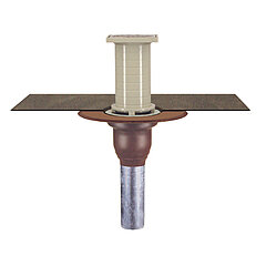 LORO-X 15272.050X balcony drain vertical one-piece without insulation with height adjustment DN 50