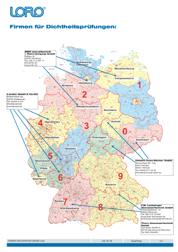 Popis partnerskih tvrtki za ispitivanje nepropusnosti odvodnih sustava LORO-X (PDF)