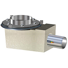 LORO-X 21946.070X LORO-DRAINLET Basic unit for emergency drainage with lateral clamping flange with heat insulation and heater Height 35 mm DN 70