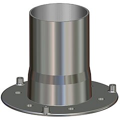 LORO-X 19992.000X loose flange with variable retaining element for parapet 190 mm bolt circle Specify weir height