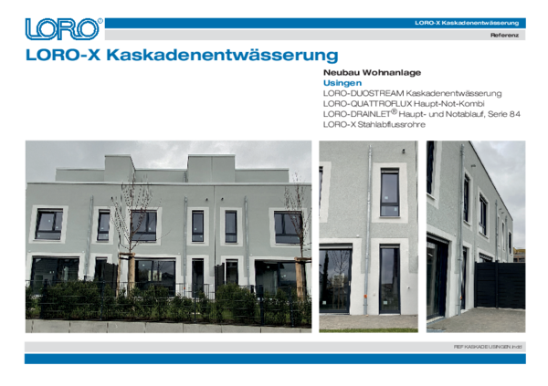 PDF referenca kaskadni odvod stambeni kompleks Usingen LORO-X