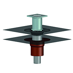 LORO-X 16598.070X direct drain for fire protection vertical two-part with sieve for upper balconies series H DN 70