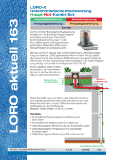 Series 163 LORO-X retention roof drainage Main-emergency-combination Set