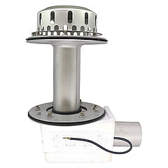 LORO-X 21526.070X LORO-DRAINLET drain in stainless steel with two-part lateral clamping flange with heat insulation and heater DN 70