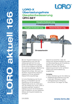Series 166 LORO-X overload free main drainage
