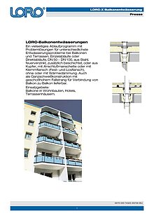 LORO-X Balkonentwässerung 30.07.2008 – Titelseite (PDF)