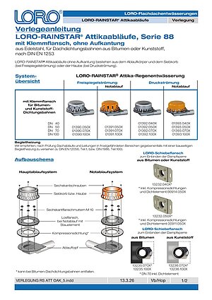 Verlegeanleitung LORO-RAINSTAR® ohne Aufkantung – Titelseite (PDF)
