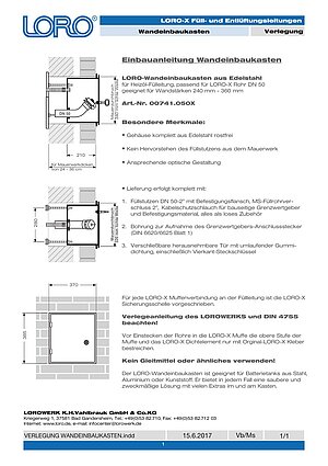 Installation instructions LORO Wall box – Cover page (PDF)