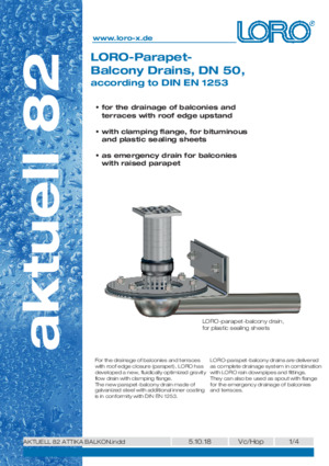 Series 82 LORO-scupper balcony drainage