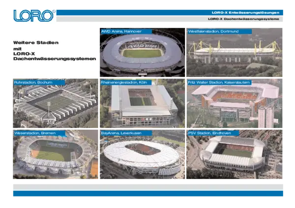 SAP Arena in Mannheim und weitere Sportstätten mit LORO-X Dachentwässerung. Zuverlässige Systeme für Multifunktionsarenen.