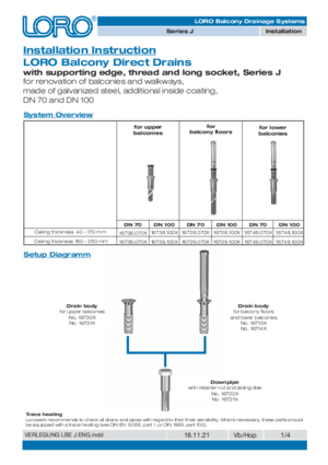 LORO Balcony drains Series J