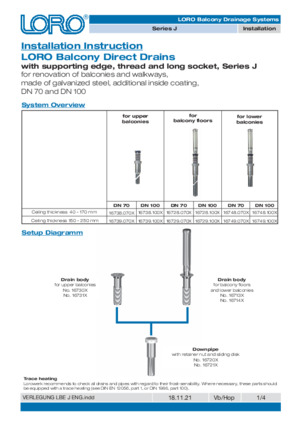 LORO Balcony drains Series J