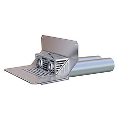 LORO-X 13544.100X QUATTROFLUX main emergency combination with double pipe and basin adhesive flange for bitumen DN 100