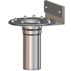 LORO-X 21824.100X LORO-pipe penetration with upstand, one-piece, without insulation, vertical with clamping flange for plastic DN 100
