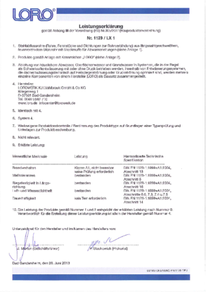 Certificate BAUVO EN 1123