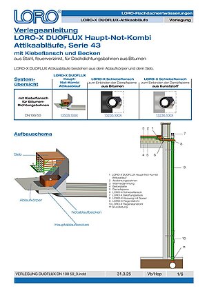 Installation instructions LORO-X DUOFLUX pipe in pipe – Cover page (PDF)