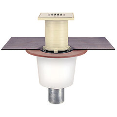 LORO-X 16391.070X balcony direct drain one-piece with heat insulation end sieve round DN 70