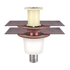 LORO-X 16397.070X balcony direct drain, two-piece with heat insulation, round sieve DN 70