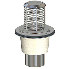 LORO-X 21531.150X LORO roof drain stainless steel clamping flange vertical one-piece with heat insulation DN 150