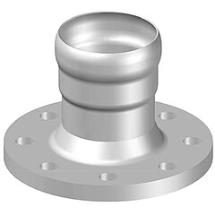LORO-X 82511.080C LORO-XC stainless steel transition piece with socket and flange DN 80