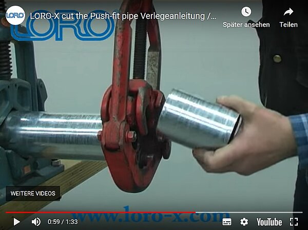 LORO-X steel drain pipe cutting with manual pipe cutter